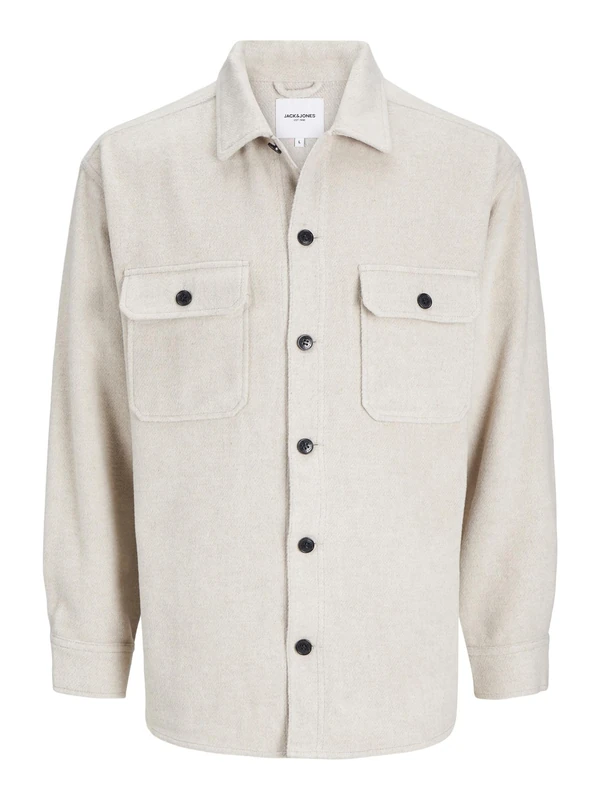 Jack & Jones Mens Jjebradley Ollie Overshirt Noos Long Sleeve Shirt, Peyote, S UK