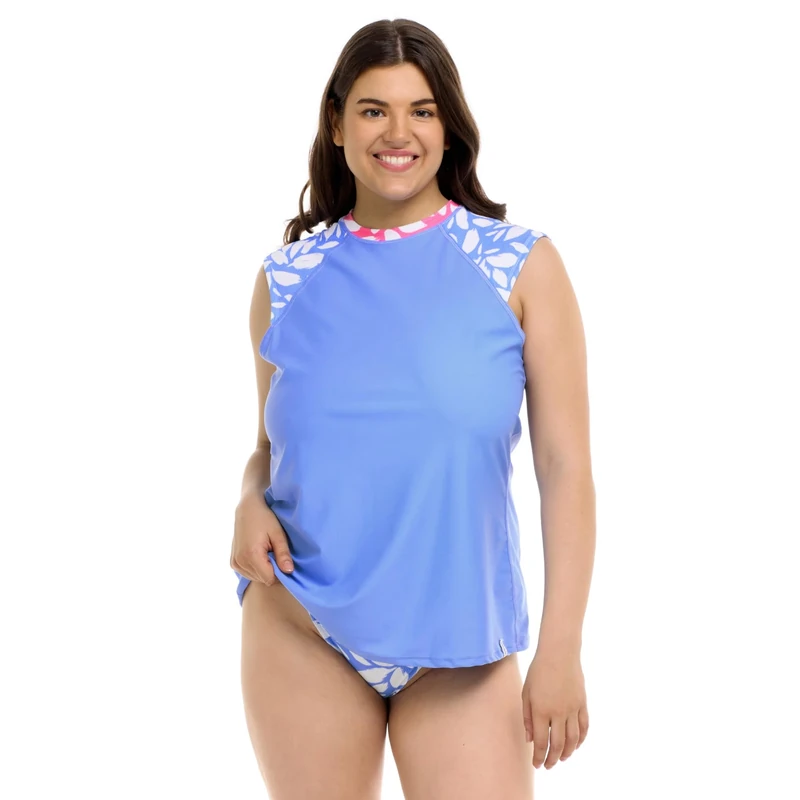 Body Glove Women's Exhale Cap Sleeve Rashguard with UPF 50 Rash Guard Shirt, Petal Print, S