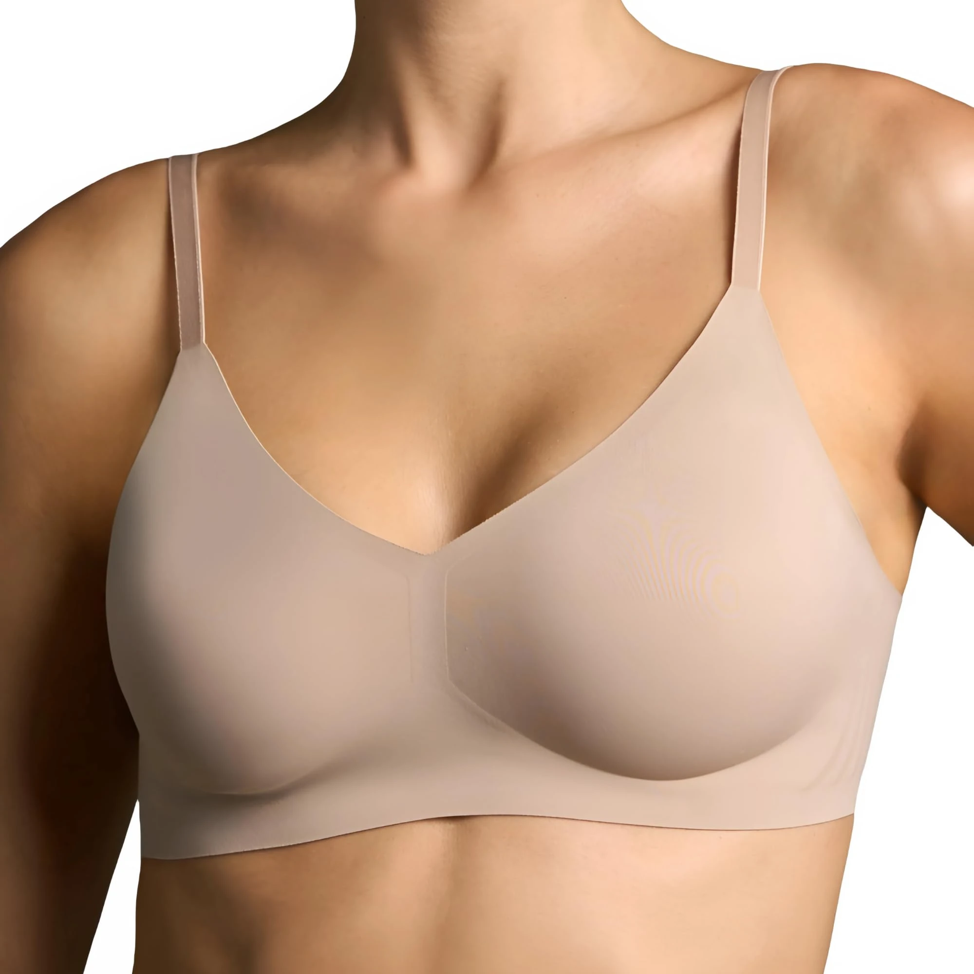EBY Women's Seamless Adjustable Straps Bra, Opaque, Nude, Medium More