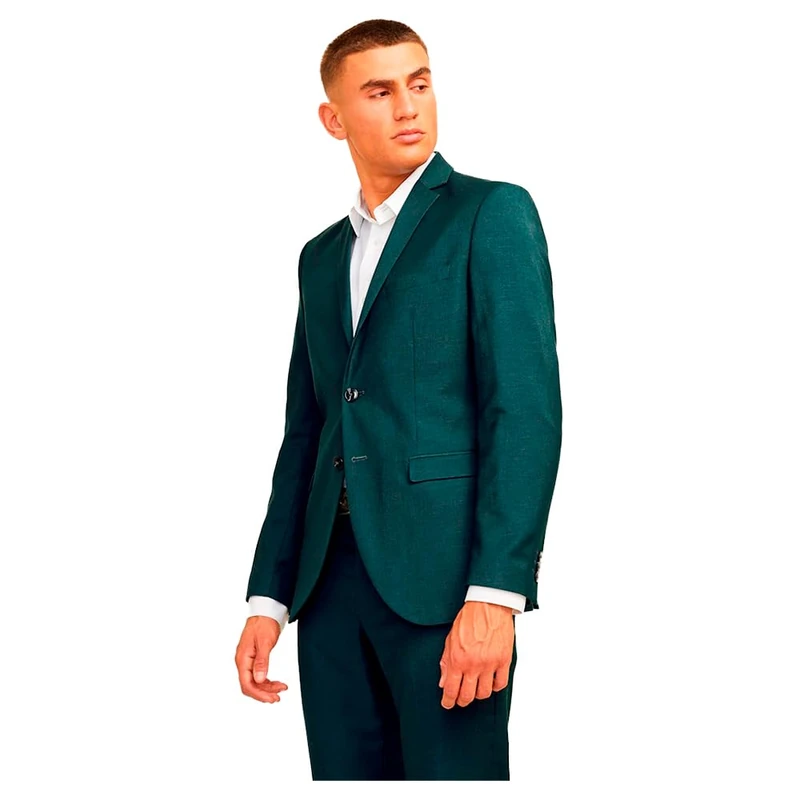JACK & JONES Male Single Breasted Blazer JPRSOLARIS Super Slim Fit Blazer, Darkest Spruce 1, 36