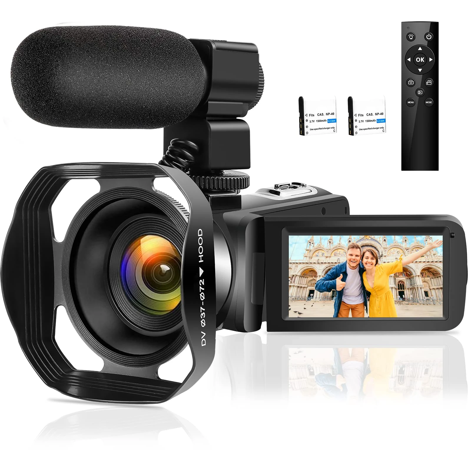 Delmodes Camcorder 3.0 Inch IPS Touchscreen YouTube Camera