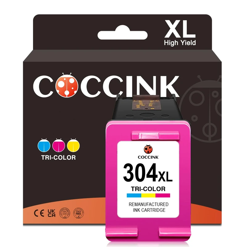 COCCINK 304XL Colour Ink Cartridges Replacement for Deskjet 2600 2630 2620 Envy 5030 5032 5010 5020 5000 DeskJet 3760 3762 2622 2632 2633 3700 3720 3750 for HP 304 XL Colour Printer Ink Cartridges