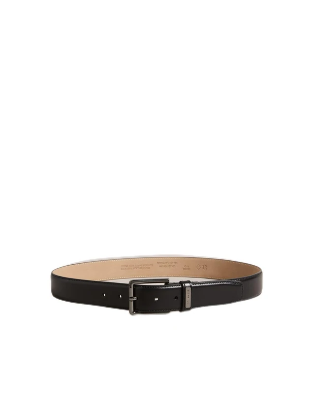 Ted Baker London WIZERD-Double Keeper Leather Belt, BLACK, 40" Waist