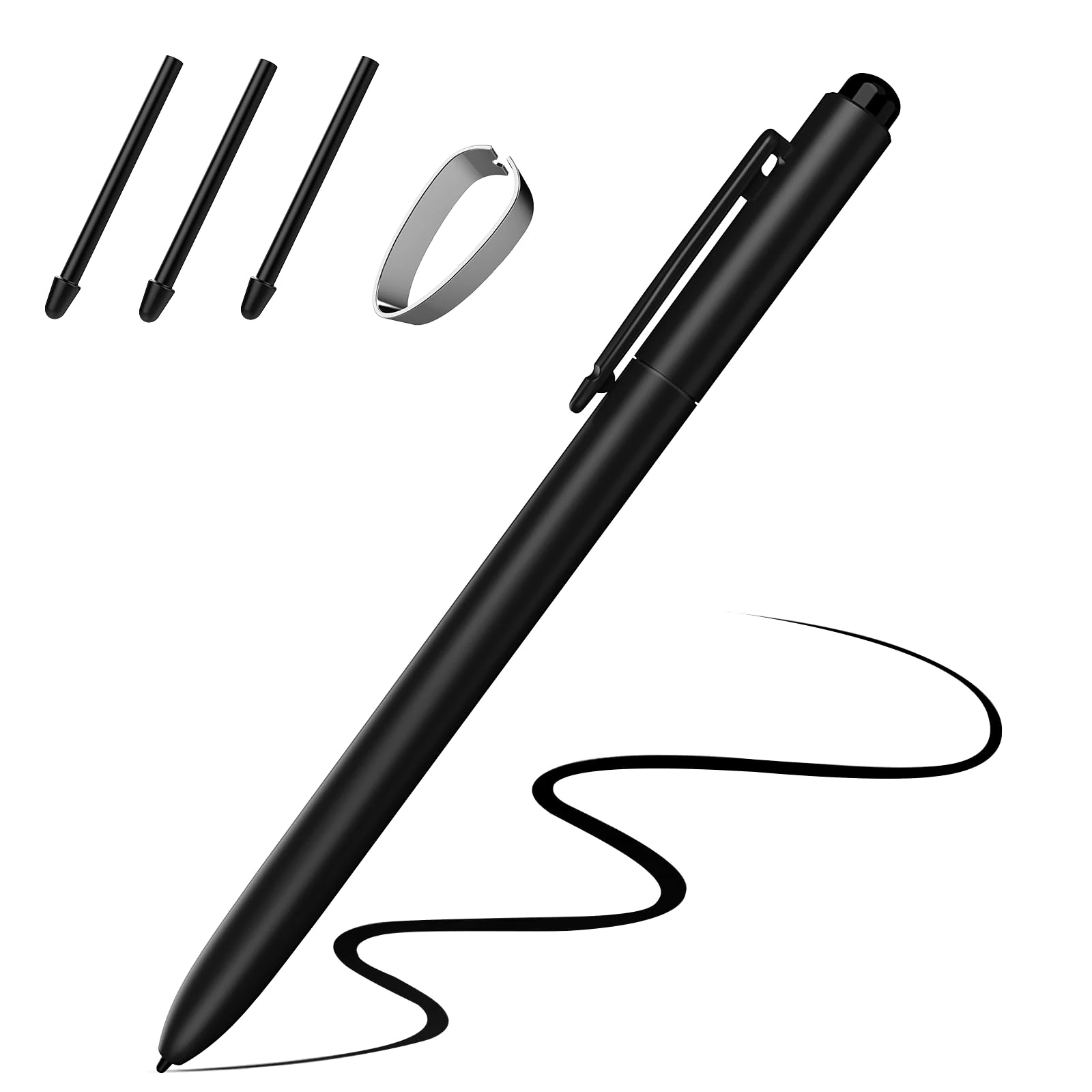 TiMOVO EMR Stylus Pen Compatible with Remarkable 2, Digital Stylus for Remarkable with Eraser, Tilt, 4096 Sensitivity, Palm Rejection, Pen for Marker Plus/Kindle Scribe/EMR Devices, Black