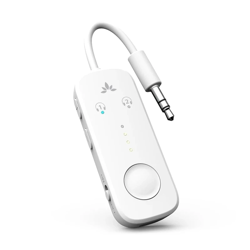 Avantree Relay - Airplane Bluetooth 5.3 Adapter with Qualcomm aptX Adaptive, Supports 2 AirPods or Headphones, 20H Playtime, 3.5mm AUX Jack Wireless Audio Transmitter for Planes, Airline, Travel - Image 1