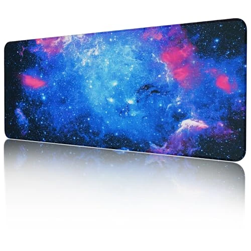EFISH Starry Sky Mouse Pad (31.5 × 11.8 × 0.12 inch) Extended Large Mouse Mat Desk Pad, Stitched Edges Mousepad,Non-Slip Rubber Base,XL Gaming Mouse Pad for Office & Home.