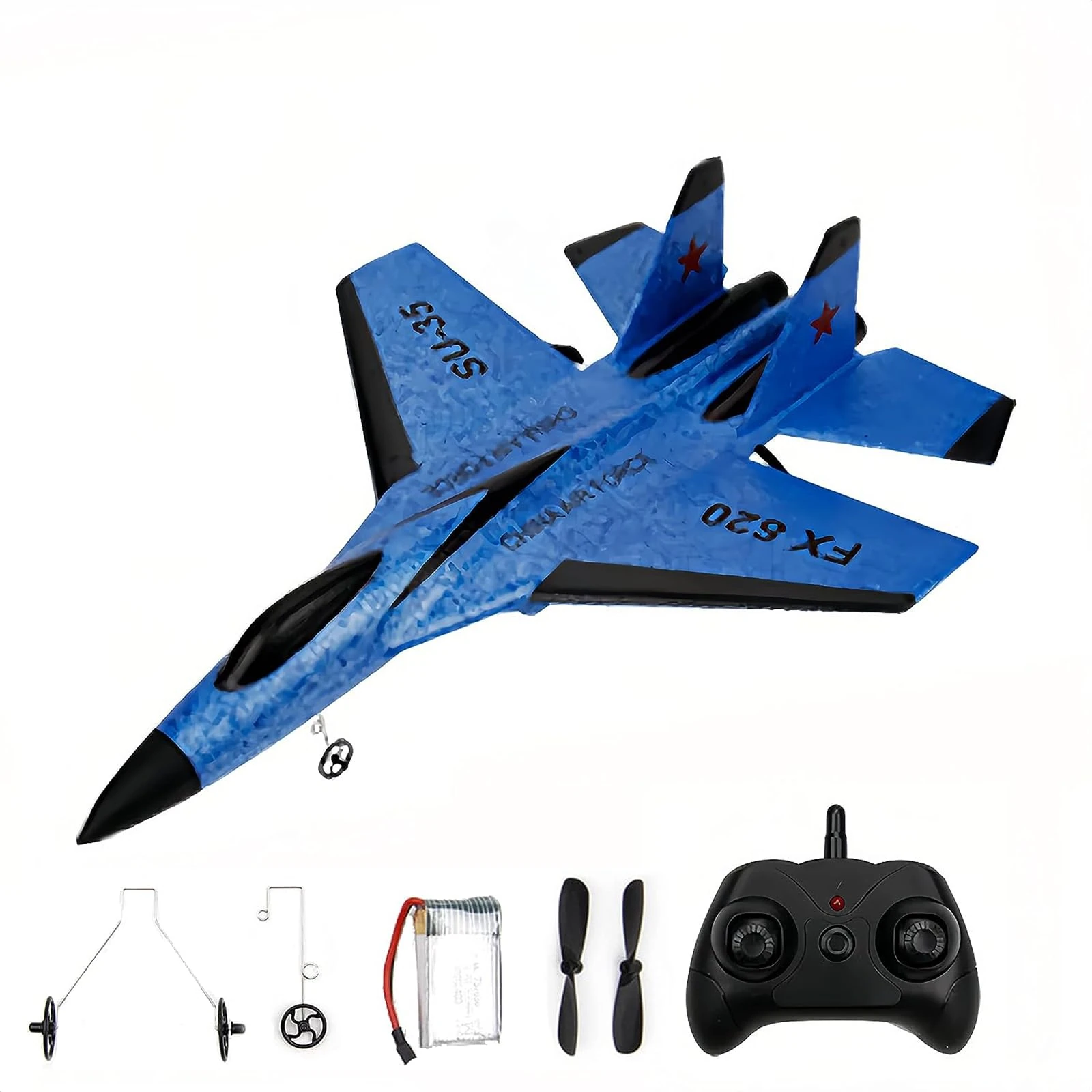 Uezeth RC Plane Foam Plane, Remote Control 2024 Wireless Airplane Toy, Glider 2.4g Radio Control, Outdoor Model Flight Toys for Kids And Adults (Blue)