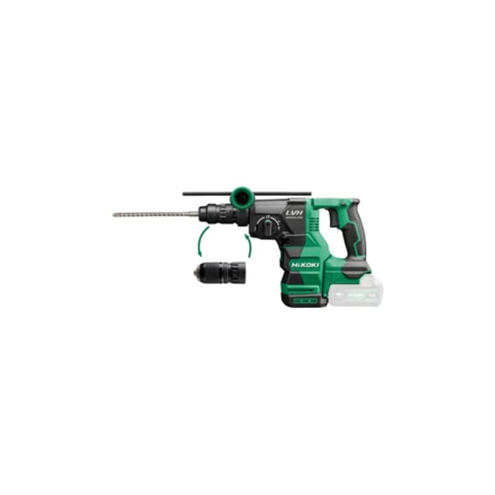 HIKOKI DH1826DC Cordless Drill and Chisel Hammer Attachment: SDS-Plus (18 V, Idle Speed 0-4300 min-1, Impact Energy: 3.2 J, Brushless Motor, Plus Accessories, Without Battery, Charger and Carry Case