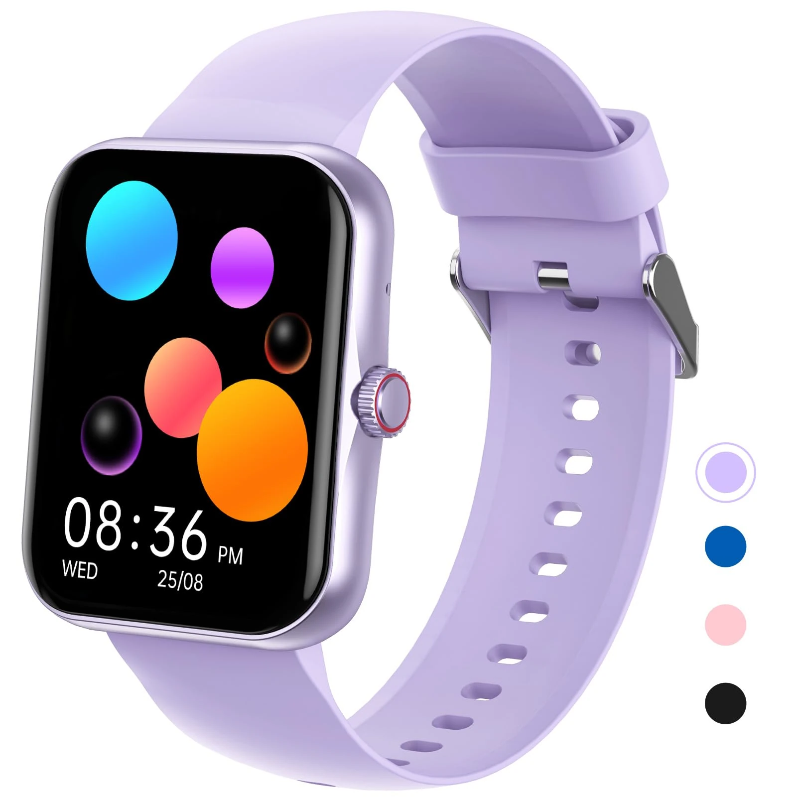 PTHTECHUS Kids Smart Watch with Bluetooth Call - Fitness Activity Tracker for Boys Girls, 100+ Sports Modes, Sleep Monitor, iOS Android Compatible - Birthday/Christmas for Ages 5-12 (Purple)
