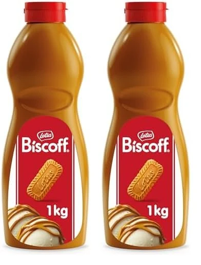 Lotus Biscoff - Sweet Spread Topping - Caramelised biscuit flavor - Vegan - No colours or added flavours - 1L (Pack of 2)