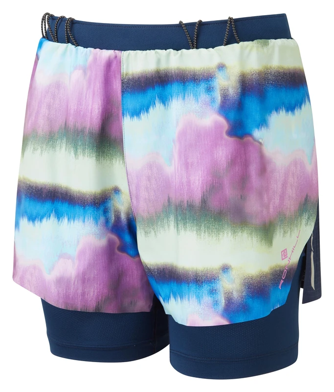 Ronhill Running, Wmn's Tech Race Twin Short, DarkNavy/MultiMirage, Size 14