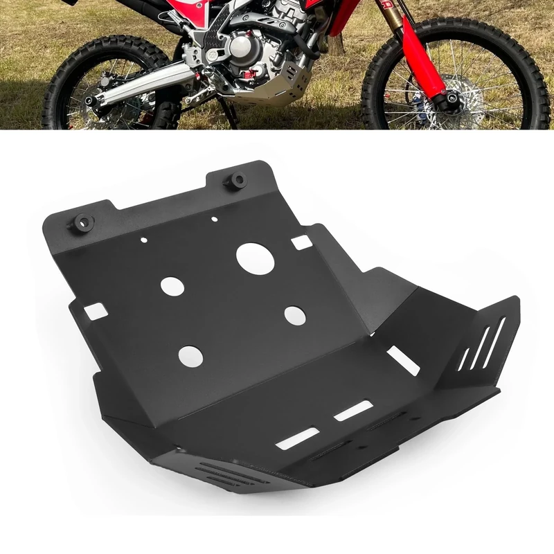 CHIFUN Skid Plate Compatible with HONDA 2021-2023 CRF300L CRF 300 L Motorcycle Lower Engine Guard Bottom Protection Aluminum Belly Pan Black