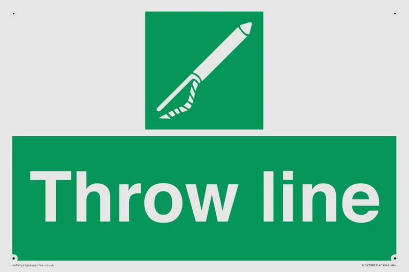 Throw line Sign - 300x200mm - A4L