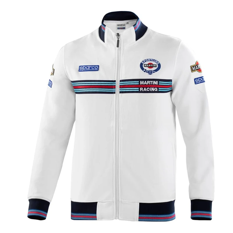 sparco Martini-R XXL Zip Sweatshirt with Zip Brand, Model White - Image 1