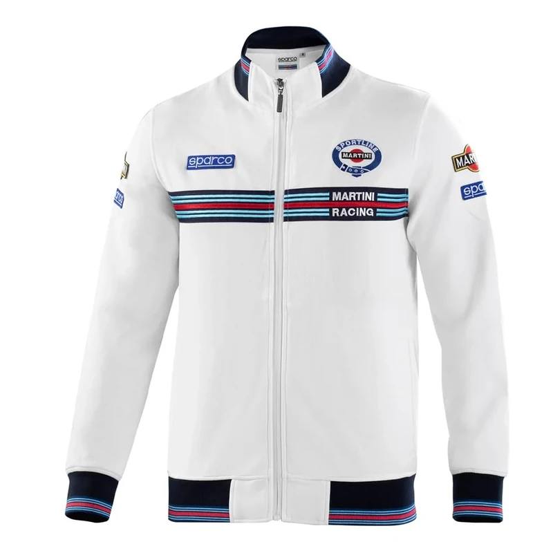 sparco Martini-R XL Zip Sweatshirt with Zip Brand, Model White