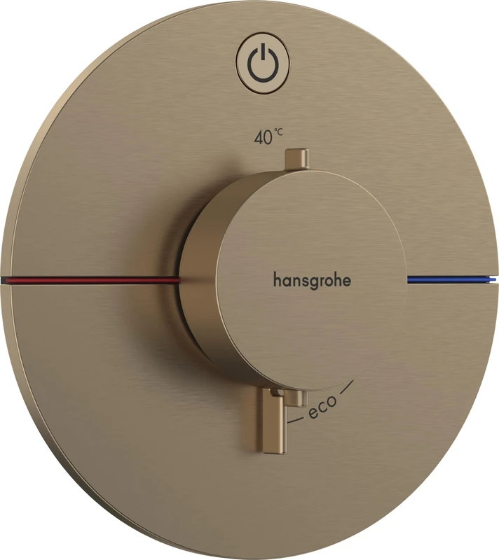 hansgrohe ShowerSelect Comfort S - thermostat conceiled, bathroom tap with safety stop at 40 °C, thermostat round for showers and bath tubs, shower mixer for 1 function, brushed bronze, 15553140