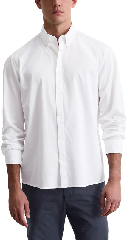 Marc OߴPolo Men's Regular Fit Organic Cotton Shirt, White (White), XL - Image 1