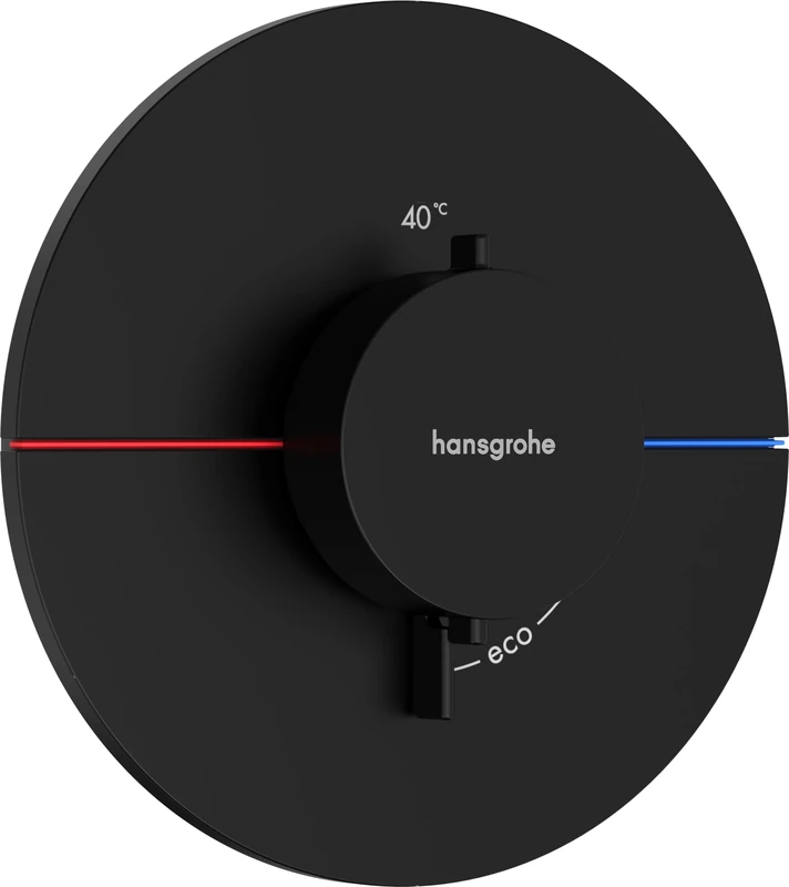 hansgrohe ShowerSelect Comfort S - thermostat conceiled, bathroom tap with safety stop at 40 °C, thermostat round for showers and bath tubs, shower mixer for 3 functions, matt black, 15559670