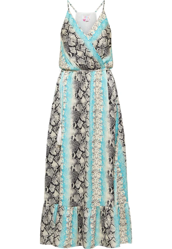 IZIA Women's Snake Print Maxi Dress, XS