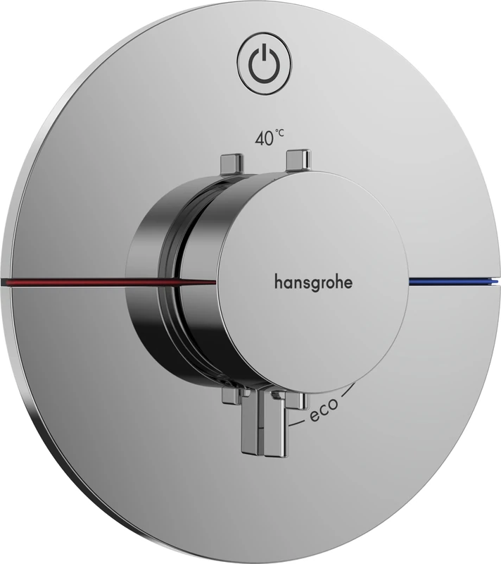 hansgrohe ShowerSelect Comfort S - thermostat conceiled, bathroom tap with safety stop at 40 °C, thermostat round for showers and bath tubs, shower mixer for 1 function, chrome, 15553000