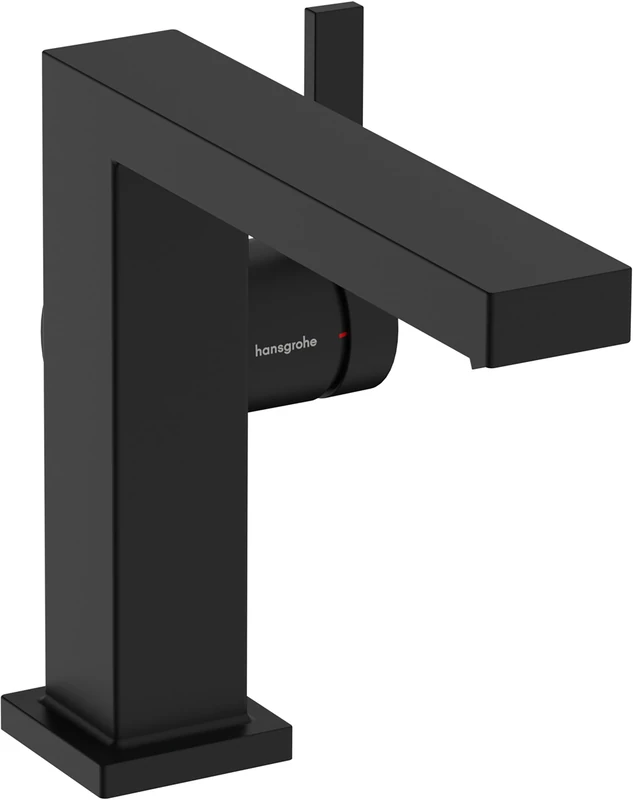 Hansgrohe Tecturis E Fine - Matt Black Basin Mixer, 110 mm Spout Height, EcoSmart+ Water Saving, CoolStart Energy Saving, AirPower Air-Enriched Water, Matt Black Finish