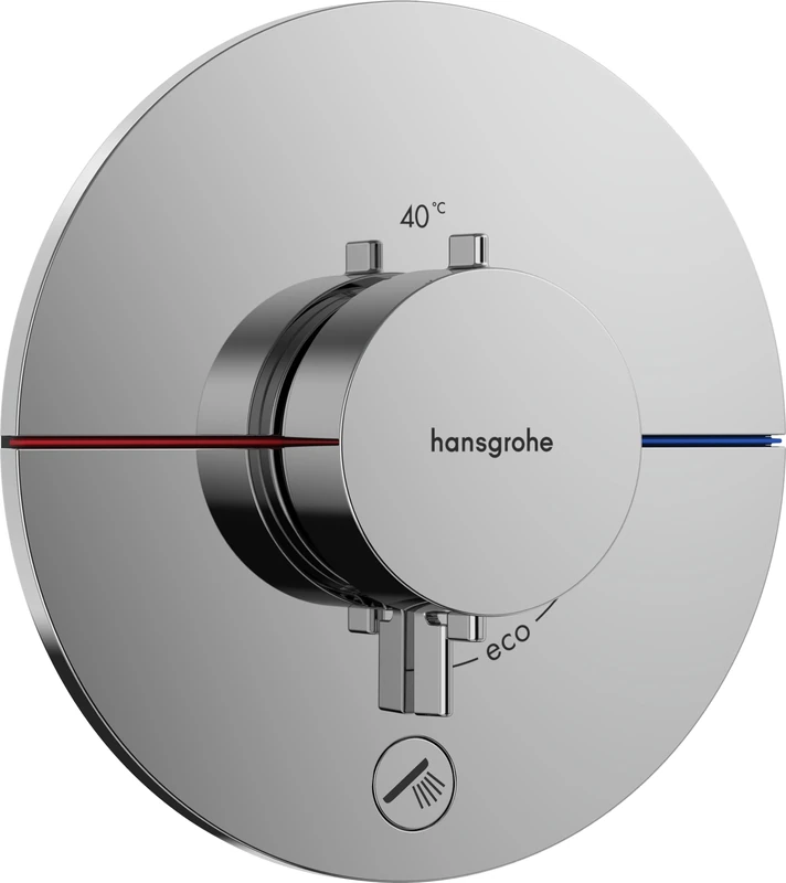hansgrohe ShowerSelect Comfort S - thermostat conceiled, bathroom tap with safety stop at 40 °C, thermostat round for showers and bath tubs, shower mixer for 1 function, chrome, 15562000