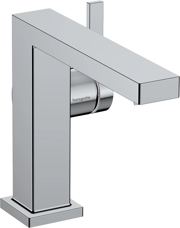 hansgrohe Tecturis E Fine - bathroom tap without waste, energy-saving (CoolStart), bathroom sink tap with spout height 110 mm, basin mixer tap water-saving (EcoSmart+), chrome, 73021000