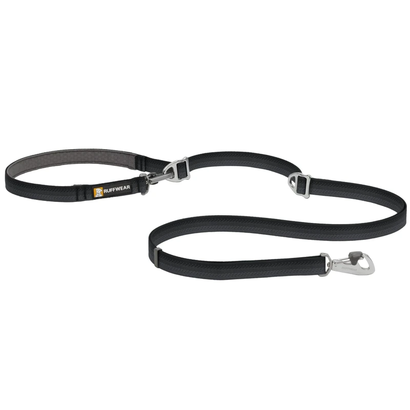 RUFFWEAR Switchbak Dog Lead, Double Ended Lead for Dogs, Strong Adjustable Dog Lead, Hand Held Over Shoulder or Waist Worn Hands-Free Dog Training Lead, 0.8-2.1m No Tangle Dog Leash, Basalt Grey - Image 1