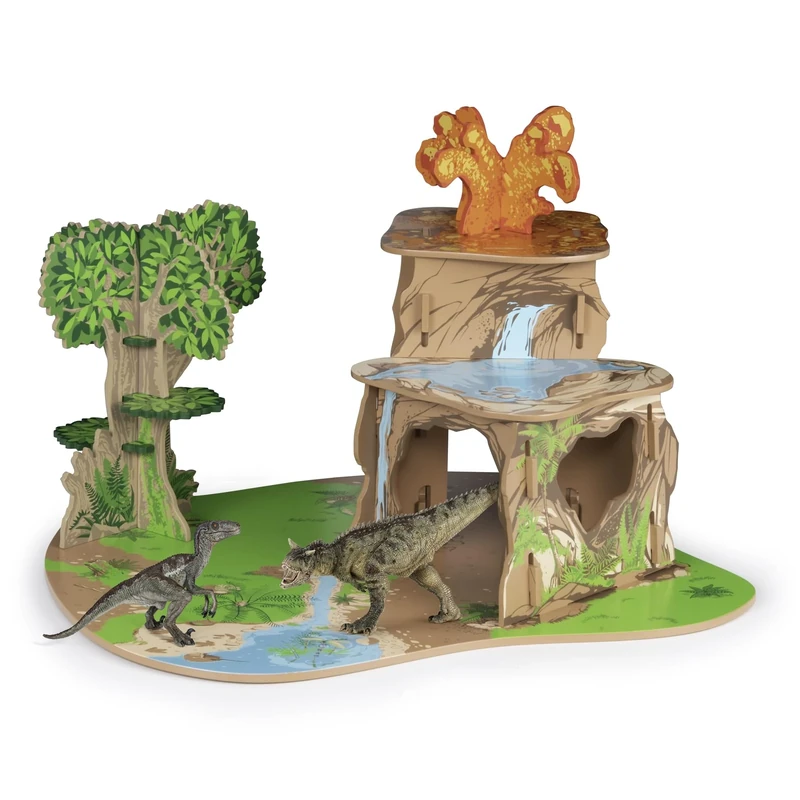 Papo - The Land of Dinosaurs - Realistic Wooden Playset - for Ages 3+ - Dinosaurs Collection - Hand Painted - Highly Detailed - Durable and Educational - Gift Idea - Collectable - dinosaur playset