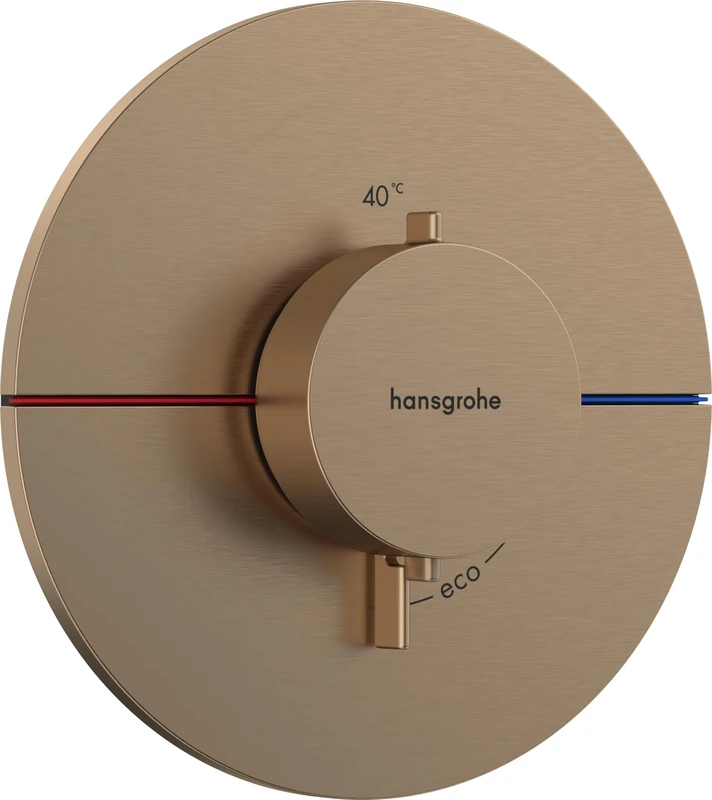 hansgrohe ShowerSelect Comfort S - thermostat conceiled, bathroom tap with safety stop at 40 °C, thermostat round for showers and bath tubs, shower mixer for 3 functions, brushed bronze, 15559140