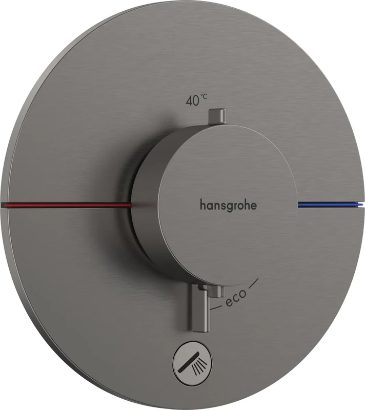 hansgrohe ShowerSelect Comfort S - thermostat conceiled, bathroom tap with safety stop at 40 °C, thermostat round for showers and bath tubs, shower mixer for 1 function, brushed black chrome, 15562340