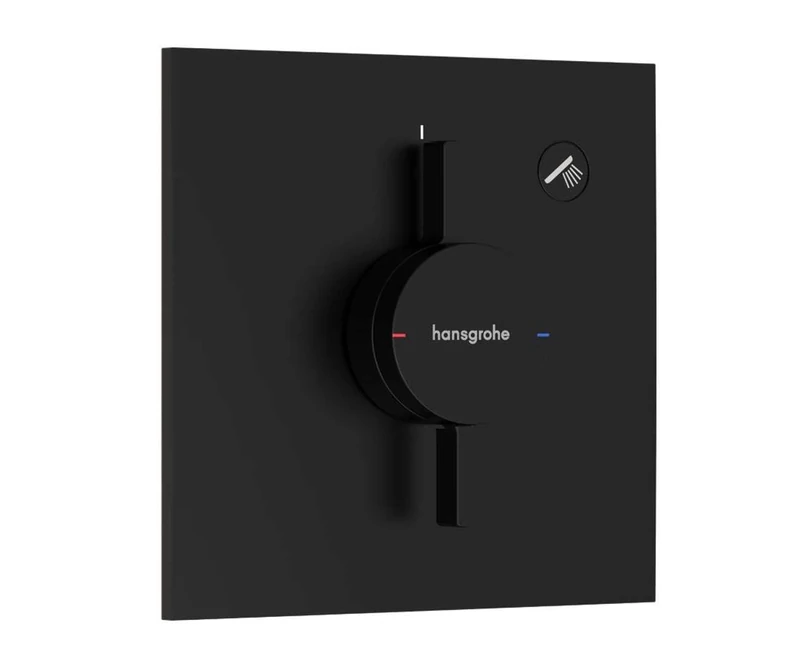 hansgrohe DuoTurn E - shower mixer conceiled for 1 function, shower mixer tap square, single lever shower mixer for iBox universal 2, matt black, 75617670