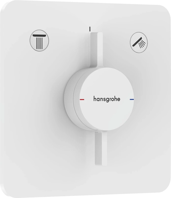 hansgrohe DuoTurn Q - shower mixer conceiled for 2 functions, shower mixer tap, single lever shower mixer for iBox universal 2, matt white, 75414700