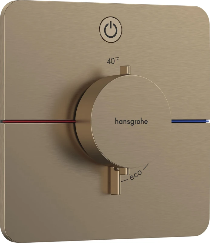 hansgrohe ShowerSelect Comfort Q - thermostat conceiled, bathroom tap with safety stop at 40 °C, thermostat for showers and bath tubs, shower mixer for 1 function, brushed bronze, 15581140