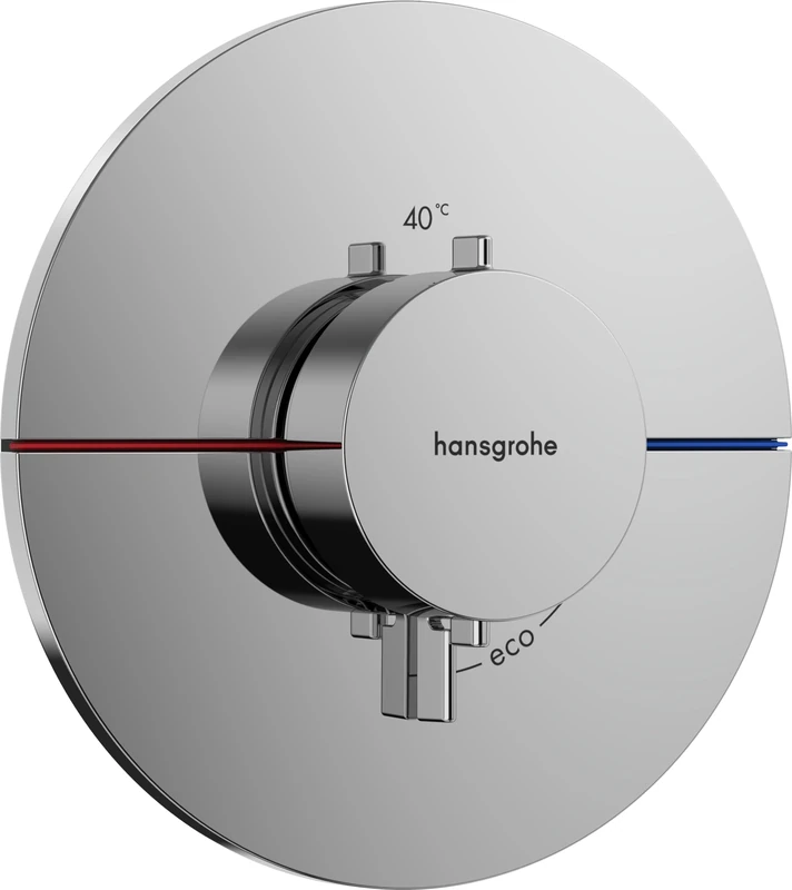 hansgrohe ShowerSelect Comfort S - thermostat conceiled, bathroom tap with safety stop at 40 °C, thermostat round for showers and bath tubs, shower mixer for 3 functions, chrome, 15559000