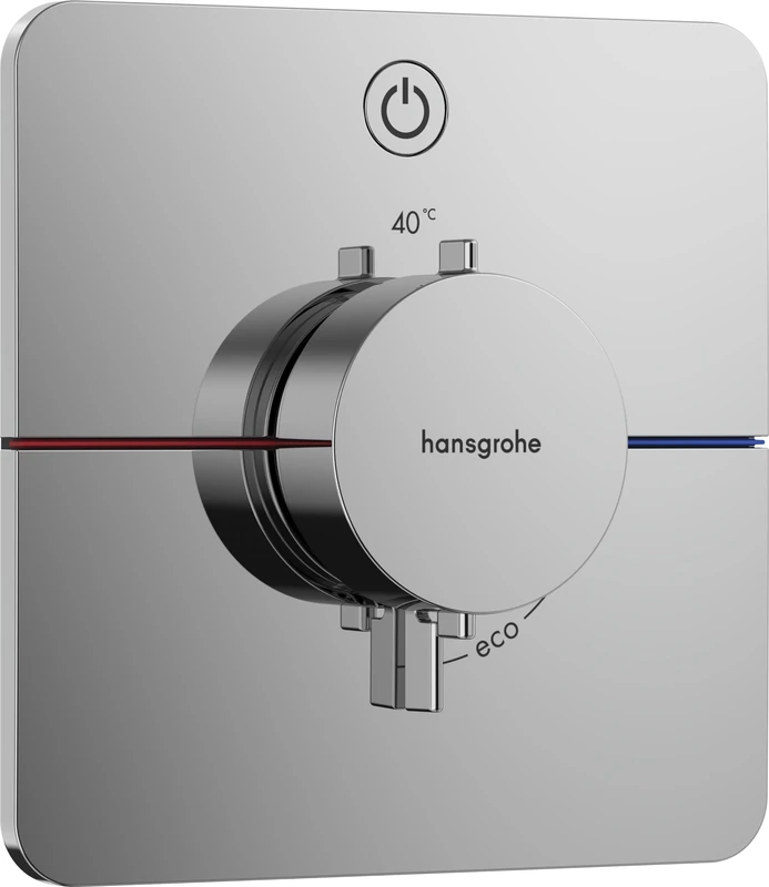 hansgrohe ShowerSelect Comfort Q - thermostat conceiled, bathroom tap with safety stop at 40 °C, thermostat for showers and bath tubs, shower mixer for 1 function, chrome, 15581000