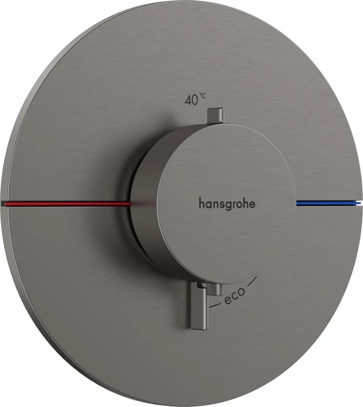 hansgrohe ShowerSelect Comfort S - thermostat conceiled, bathroom tap with safety stop at 40 °C, thermostat round for shower and bath tub, shower mixer for 3 functions, brushed black chrome, 15559340