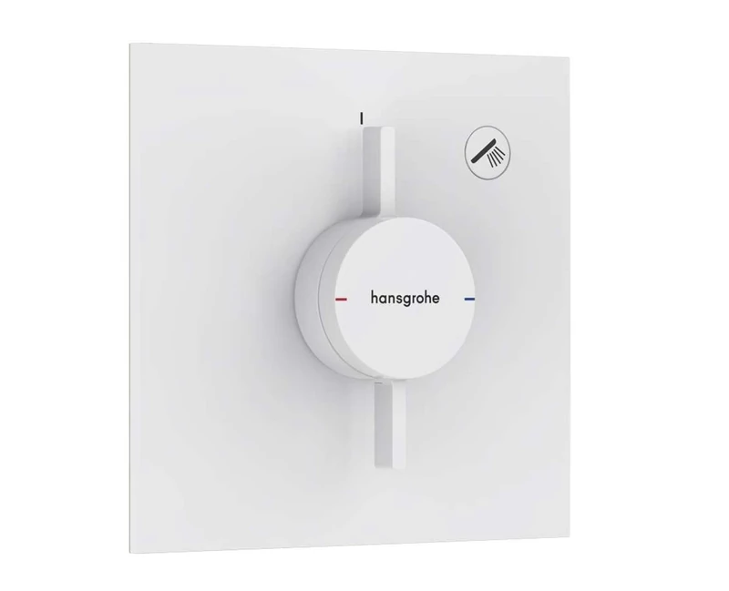 hansgrohe DuoTurn E - shower mixer conceiled for 1 function, shower mixer tap square, single lever shower mixer for iBox universal 2, matt white, 75617700
