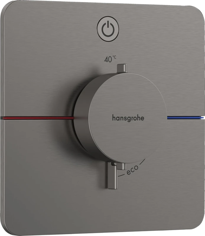 hansgrohe ShowerSelect Comfort Q - thermostat conceiled, bathroom tap with safety stop at 40 °C, thermostat for showers and bath tubs, shower mixer for 1 function, brushed black chrome, 15581340