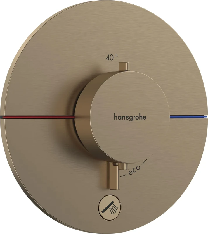 hansgrohe ShowerSelect Comfort S - thermostat conceiled, bathroom tap with safety stop at 40 °C, thermostat round for showers and bath tubs, shower mixer for 1 function, brushed bronze, 15562140