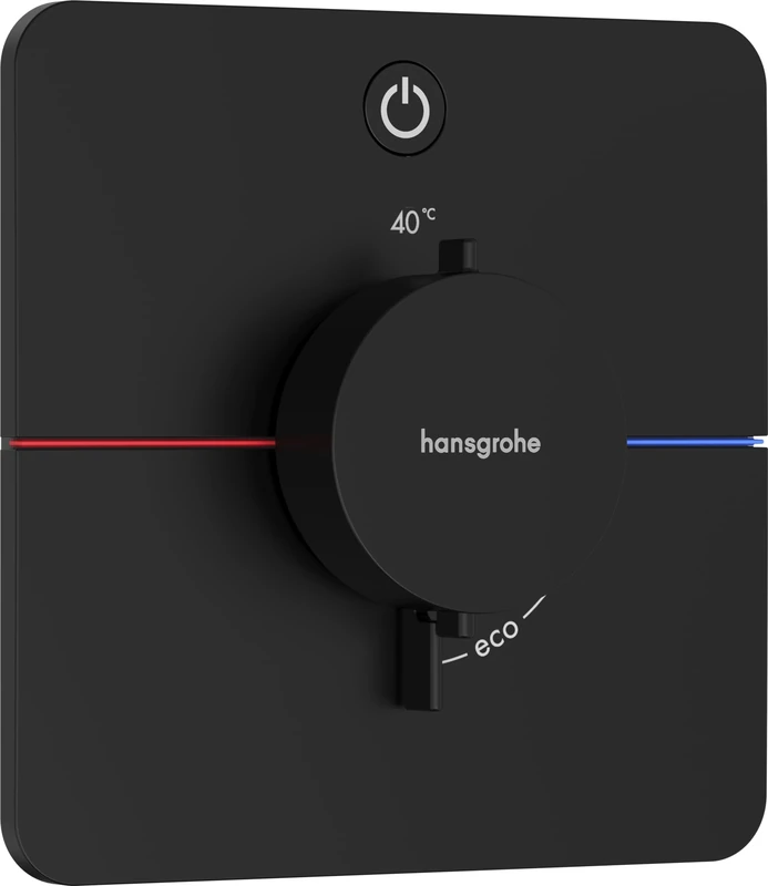 hansgrohe ShowerSelect Comfort Q - thermostat conceiled, bathroom tap with safety stop at 40 °C, thermostat for showers and bath tubs, shower mixer for 1 function, matt black, 15581670