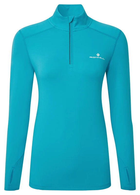 Ronhill Running, Wmn's Core Thermal 1/2 Zip, Azure/Bright White, 12