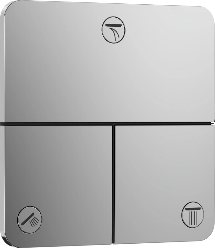 hansgrohe ShowerSelect Comfort Q - valve for concealed installation of ShowerSelect Comfort thermostats (3 functions), chrome, 15587000