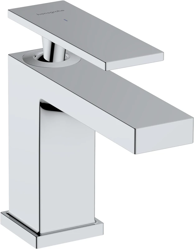 hansgrohe 73013000 Tecturis E Pillar Tap 80 EcoSmart+ with Lever Handle for Cold Premixed Water Without Drain Fitting Single Basin Mixer, Chrome, Auslaufhöhe 80mm