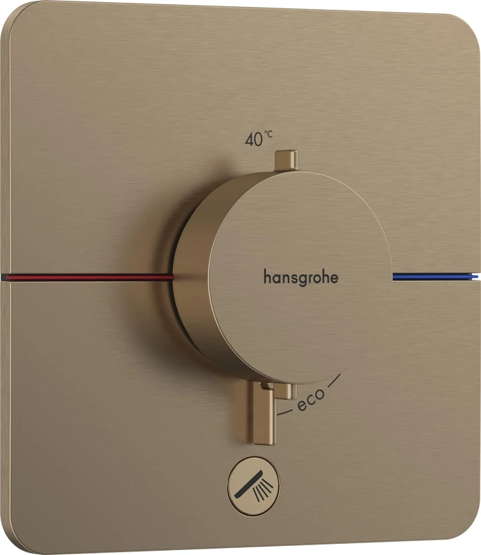 hansgrohe ShowerSelect Comfort Q - thermostat conceiled, bathroom tap with safety stop at 40 °C, thermostat for showers and bath tubs, shower mixer for 1 function, brushed bronze, 15589140