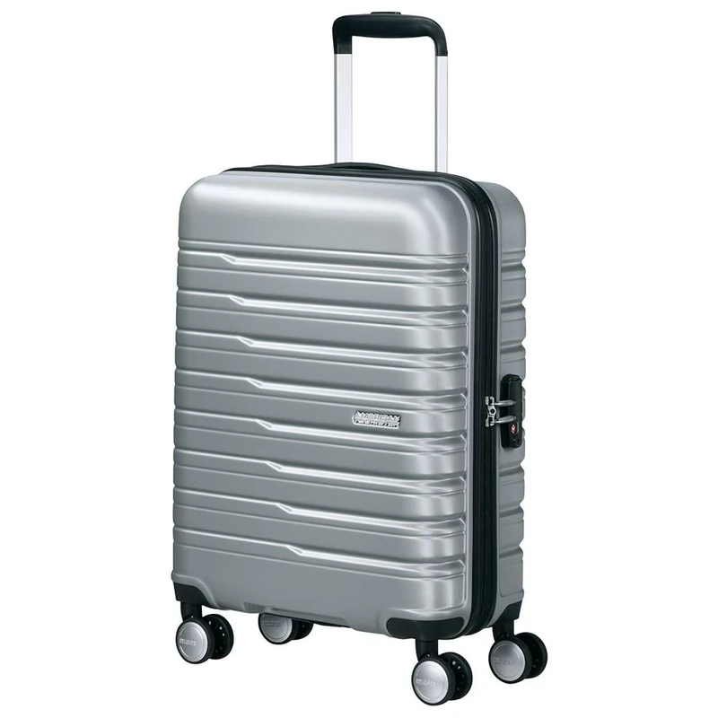 American Tourister Flashline - Spinner S, Hand Luggage, 55 cm, 34 L, Silver (Sky Silver)