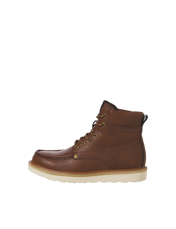 JACK & JONES Men's Jfwarchway PU Moc Boot Lace-Up Boots, Cognac, 44 EU