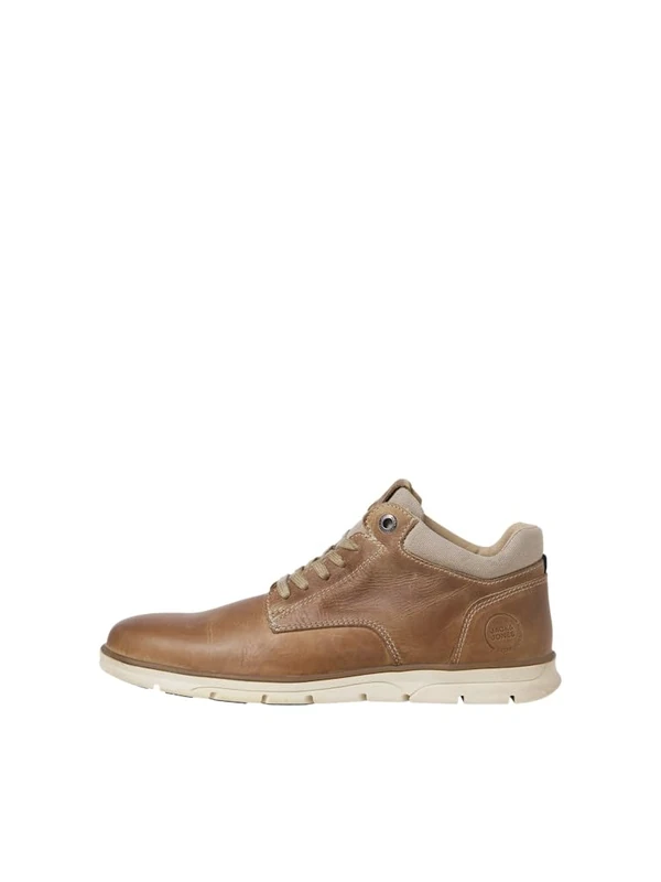 JACK & JONES Men's Jfwglendale Leather Boot Lace-Up Boots, Tobacco Brown, 6 UK