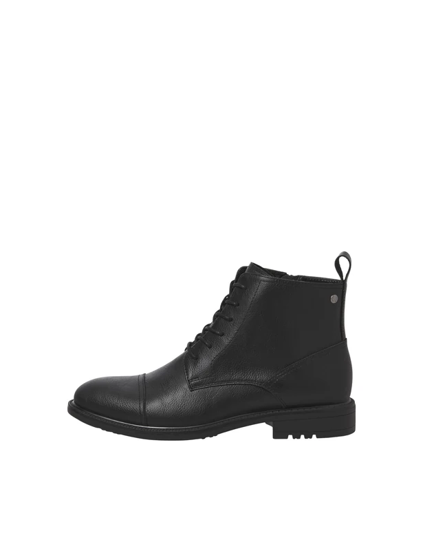 JACK & JONES Men's Jfwbarbican PU Boot Lace-Up Boots, charcoal, 7 UK