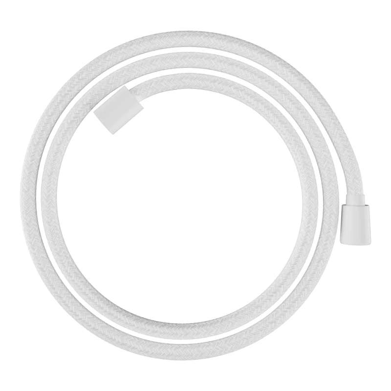 hansgrohe Designflex - universal fit textile shower hose 1,60 m, tangle free, flexible shower head hose anti-kink, incl. sealing rings, matt white, 28260700 - Image 1